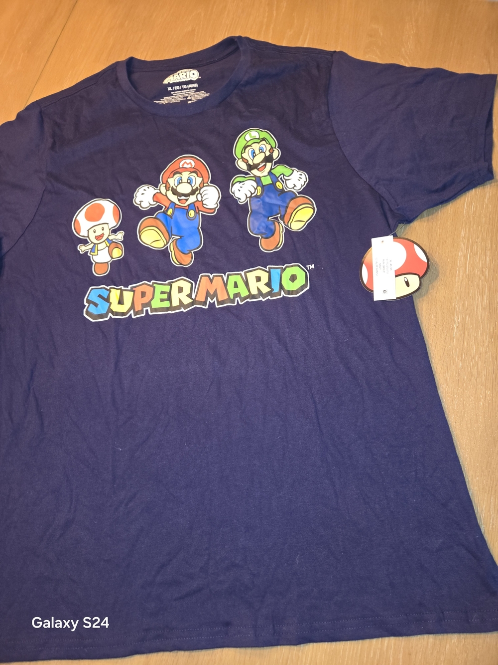 Super Mario Navy Graphic Tee by Nintendo Mens XL New
